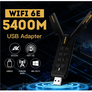 FENVi AX5400 WiFi 6E Tri Band 2.4G/5G/6GHz USB